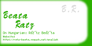 beata ratz business card